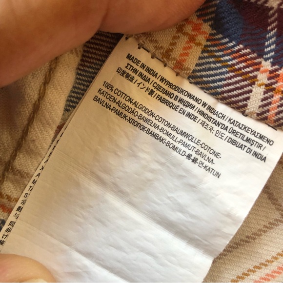 Vans Off The Wall Men’s Size L Tan/Brown Plaid Shirt Long Sleeves Button Down … - Picture 5 of 16